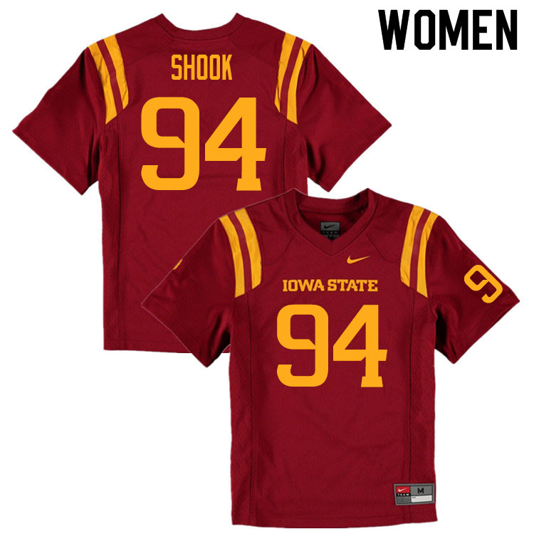 Women #94 Cameron Shook Iowa State Cyclones College Football Jerseys Sale-Cardinal